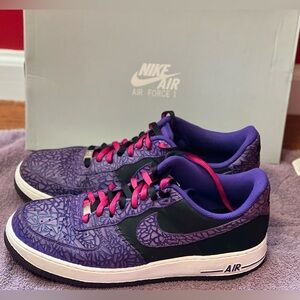 Nike Air Force 1 Purple Elephant Print Size 13 Men’s